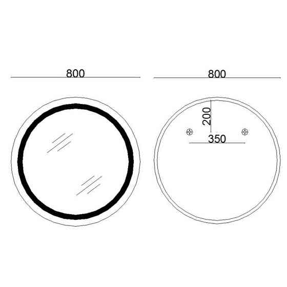 Дзеркало кругле для ванної Lidz Aria R800 з LED-підсвіткою Touch, з антизапотіванням LD78LR800 Харків