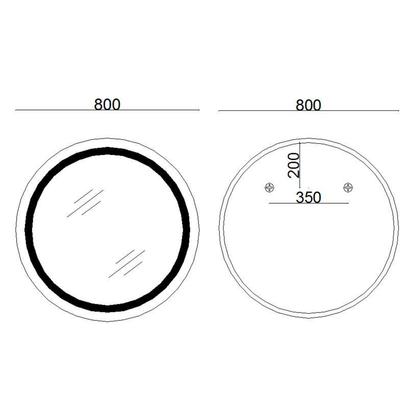 Дзеркало кругле для ванної Lidz Aria R800 з LED-підсвіткою Touch, з антизапотіванням LD78LR800 Харків - фото 2