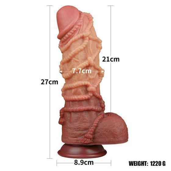 Фалоімітатор - Dual-Layered Silicone Cock With Rope 10.5" Flesh Sex Aura Київ