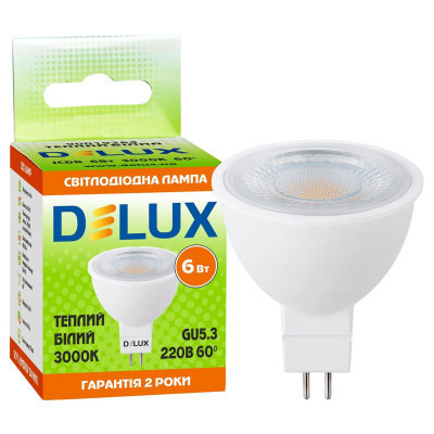 Лампочка Delux JCDR 6Вт 3000K 220В GU5.3 (90019264) Винница - изображение 3