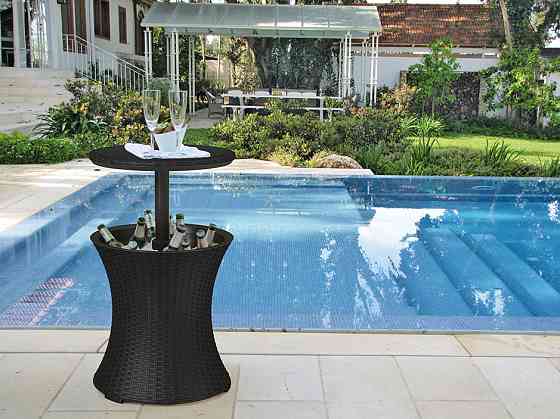 Стіл-бар пластиковий Keter Cool Bar Rattan, сірий Київ