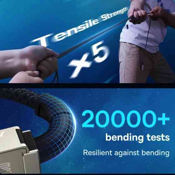 Кабель Baseus Unbreakable Series Fast Charging Data Cable Type-C to iP 20W 2m Cluster Black Киев