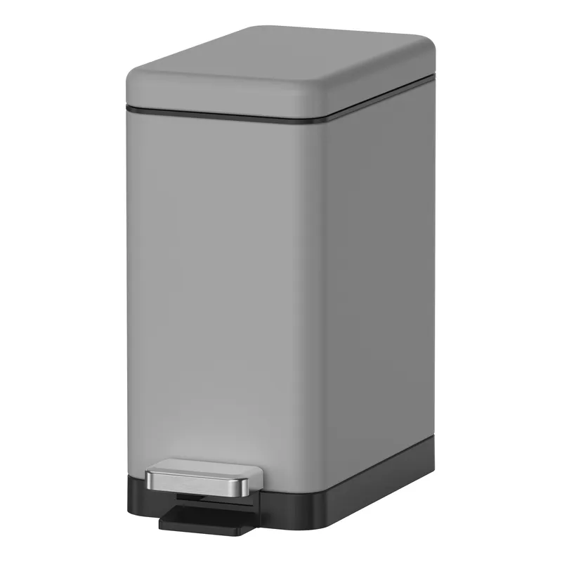 Відро для сміття з плавним закриттям прямокутне Koer TC-010206-07 6 л колір сірий (KR5596) Київ - фото 1