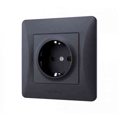 Розетка Videx BINERA 1ая із заземленням черн (VF-BNSK1G-BG) Вінниця