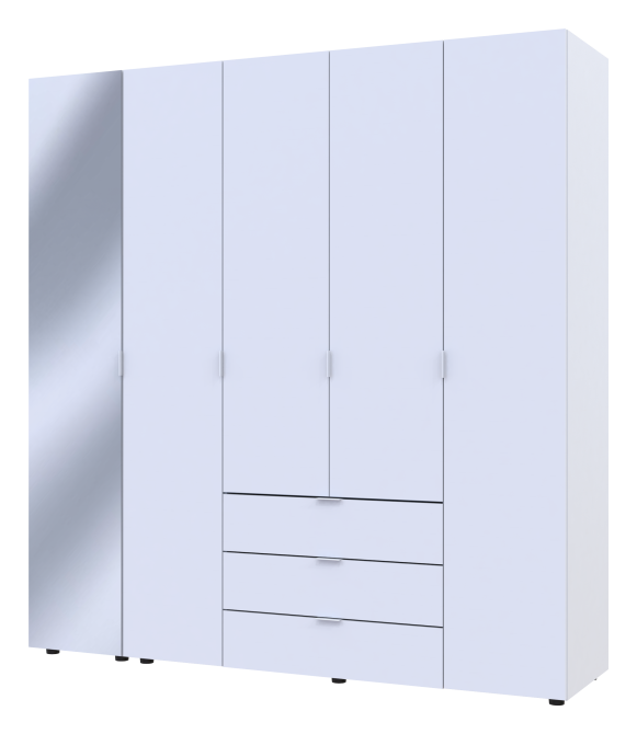 Комплект шаф для одягу Doros Гелар (2 шт.) 194х49,5х203,4 см Дзеркало/Білий (DRS-011137) Дніпро - фото 7