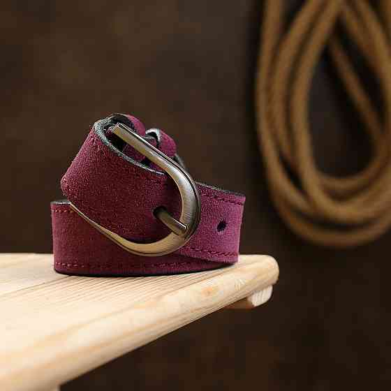 Чудовий замшевий жіночий ремінь Vintage 20801 Фіолетовий Київ