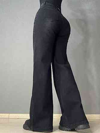 Джинсы женские Allure 1136-26 палаццо ровные со стразами черные, черный, 29, 29, 76 см, 106 см Киев