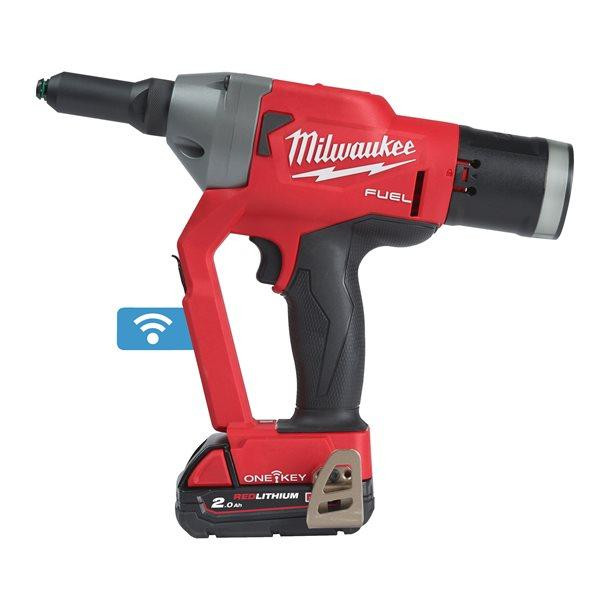 Заклепочник акумуляторний безщітковий MILWAUKEE M18 ONEFPRT-202X, діаметр заклепок 4,8-7,0мм (зарядний.пристрій М12-18 FC, 2 аку Одеса - фото 2
