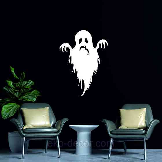 Декоративне настінне Панно «Привид», Декор на стіну 50*36 см, Білий Київ