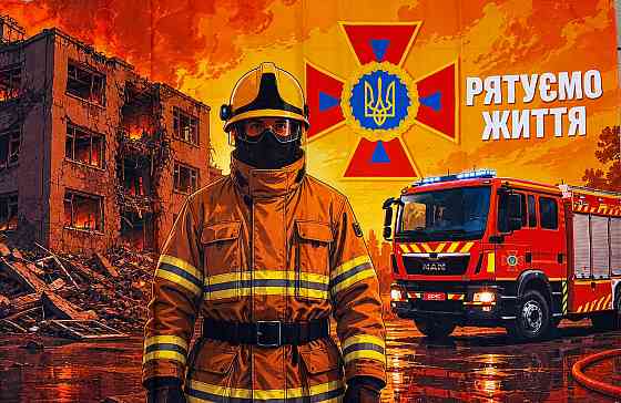 Прапор ДСНС Рятуємо життя 1400х900 мм Запоріжжя