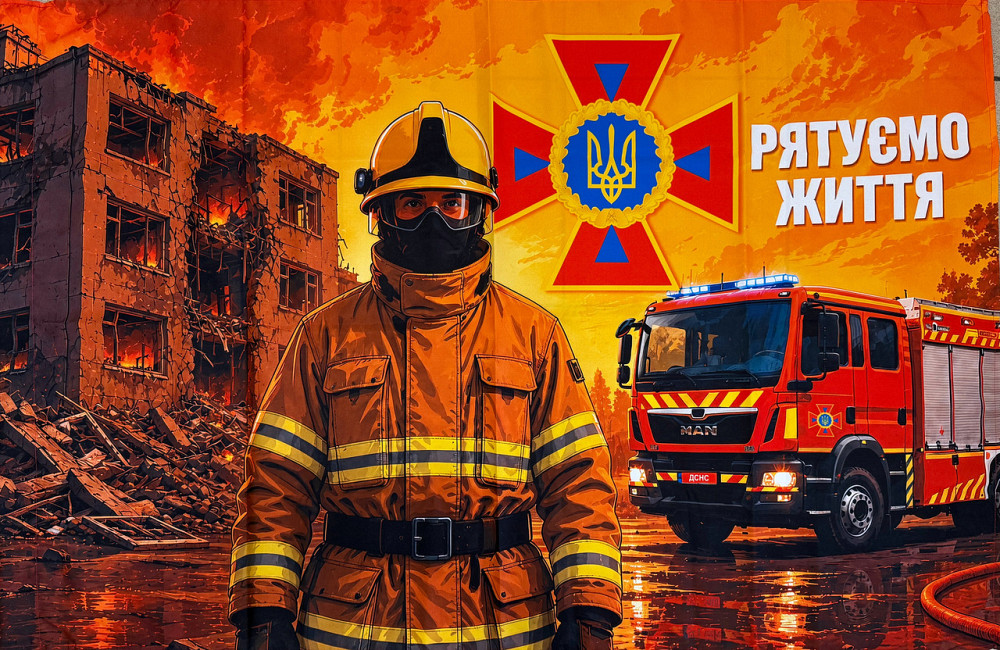 Прапор ДСНС Рятуємо життя 1400х900 мм Запоріжжя - фото 1