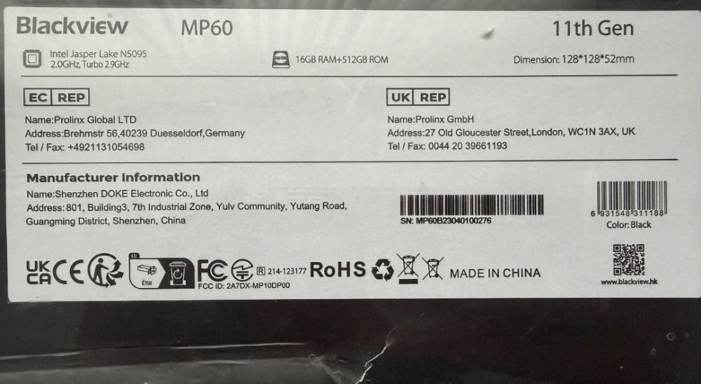 Blackview Mini PC MP60 новий. Харків - фото 1