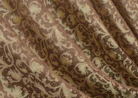 Комплект готовых штор VR-Textil Жаккард № 1587ш Коричневый с золотистым 140х270 см 2 шт (33-0548) Киев