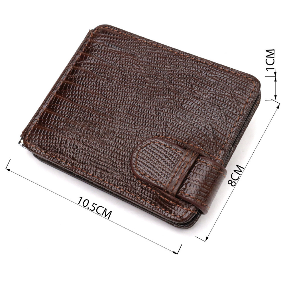 Фактурний затискач для грошей з натуральної шкіри з тисненням CANPELLINI 21940 Коричневий Київ - фото 3