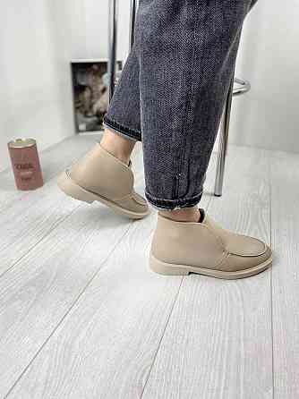 Daragani Жіночі черевики з натуральної шкіри бежеві демісезонні весна-осінь р. 36, 39 (3158) / Коломия