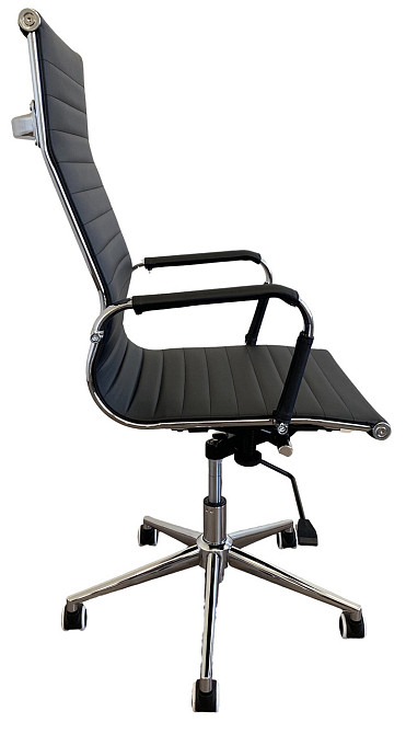 Офисное кресло руководителя Tehforward Slim TF Tilt хром Черный Киев - изображение 3