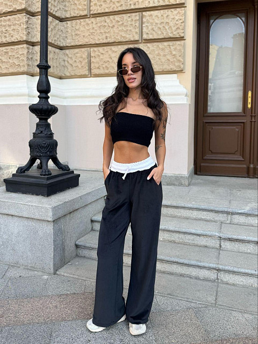 Жіночі повсякденні штани вільного крою турецький королівський велюр Одеса - фото 5