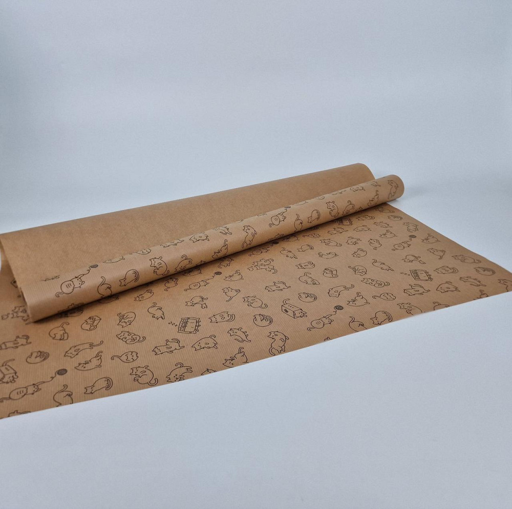 Рулон 8 м папір подарунковий з друком (38) для квітів (h680) Крафт No3 (1 шт.) Харків - фото 1