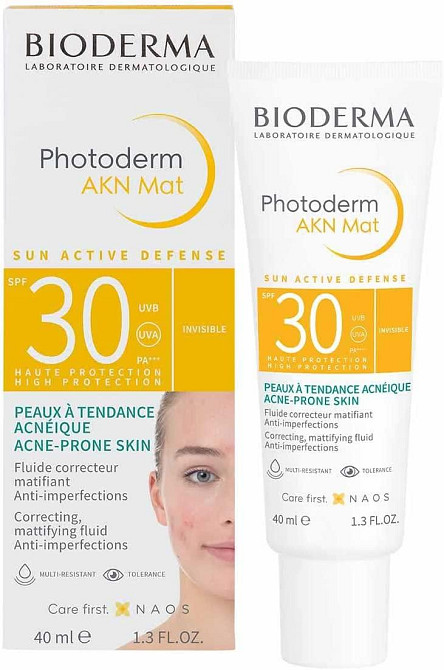 Біодерма Фотодерм АКН Мат Сонцезахисна емульсія Bioderma Photoderm AKN Mat SPF 30 Matifying Sun Fluid 40 мл Дніпро - фото 1