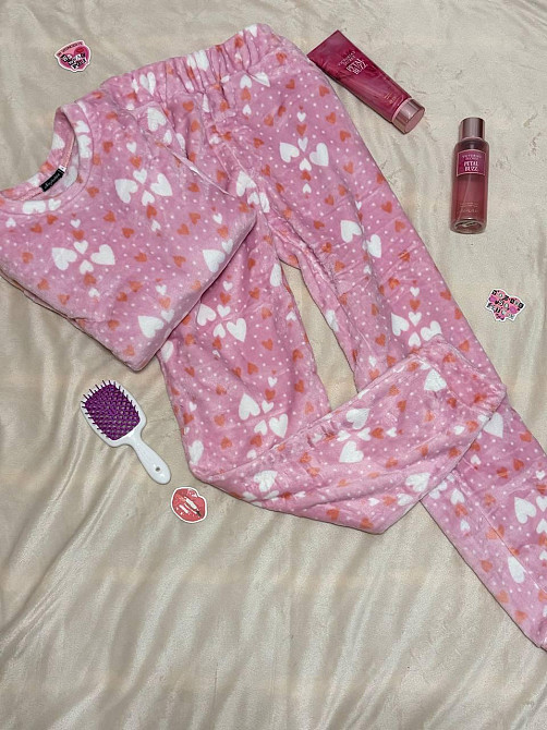 Жіноча стильна повсякденна домашня плюшева піжама  плюшевий фліс Одеса - фото 3