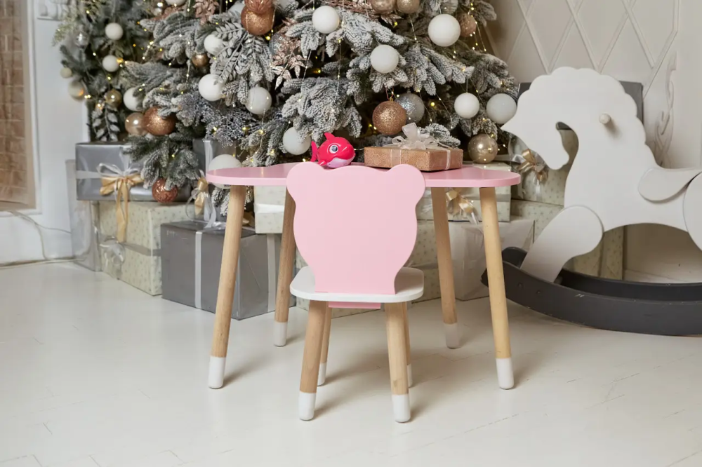 Детский комплект столик Облачко (Розовый) и стульчик Мишка (Розовый с белым) Винница - изображение 9