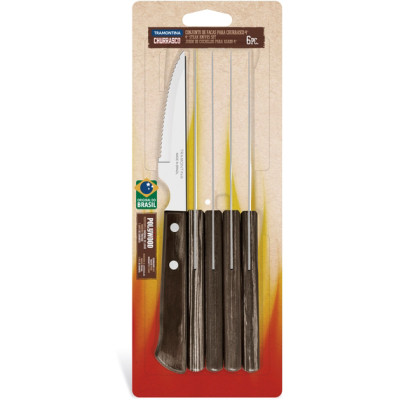 Столовий ніж Tramontina Barbecue Polywood для стейку 6 шт (21109/694) Вінниця - фото 1