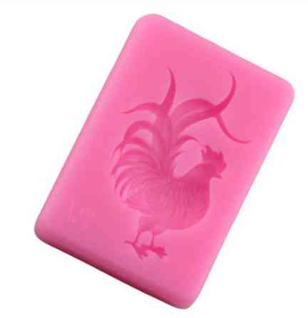 Молд силиконовый Петух 65 на 45 мм розовый Киев