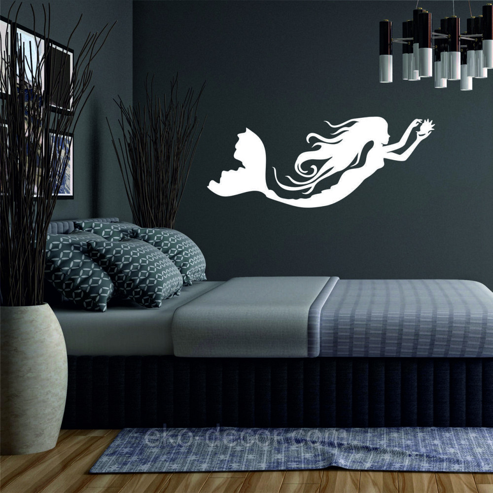 Декоративное настенное 3D Панно «Русалочка» Декор на стену с объемом 90*35 см, Белый Киев - изображение 3