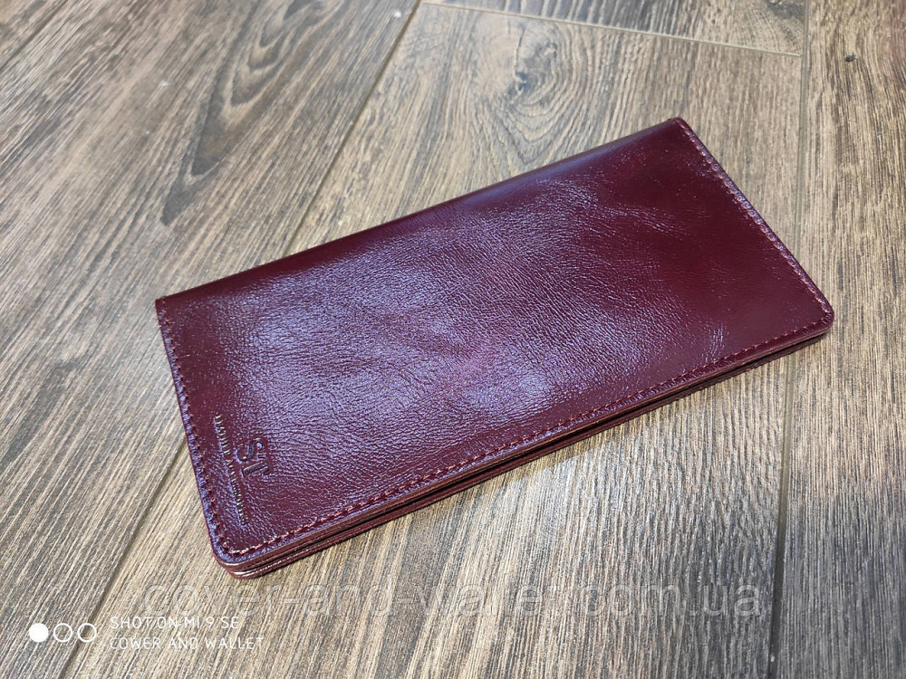 Стильний бордовий шкіряний купюрник ручної роботи ST Leather Київ - фото 6