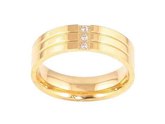 Каблучка Stainless Steel Колір 14К Візерунок з кристалами 6мм 10751 р.19 ТМ XUPING Київ