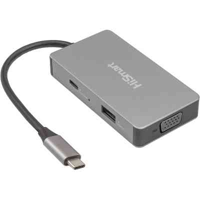 Концентратор HiSmart USB-C to 2xHDMI + VGA + USB 2.0 + USB-C PD60W (CA913879) Вінниця