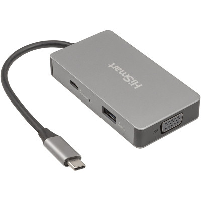 Концентратор HiSmart USB-C to 2xHDMI + VGA + USB 2.0 + USB-C PD60W (CA913879) Винница - изображение 1