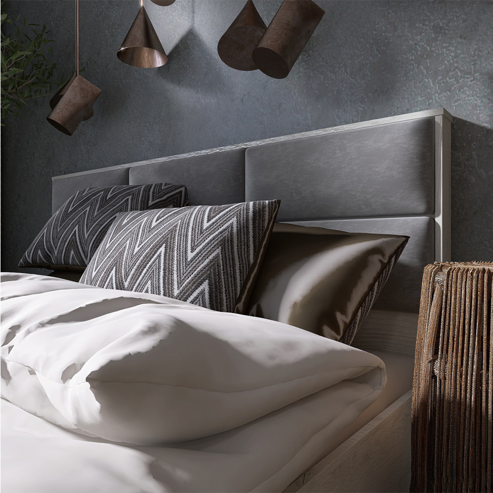 Кровать двуспальная Эверест КЛ-1400 Лайт (ламельный каркас) 140х200 см Дуб Крафт белый (DTM-071073) Львов - изображение 2