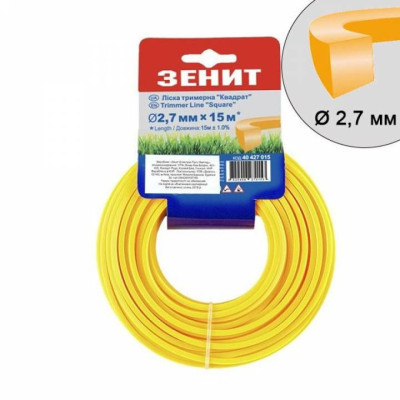 Жилка косильна Зеніт "Квадрат" 2,7 мм x 15 м (853018) Вінниця - фото 1