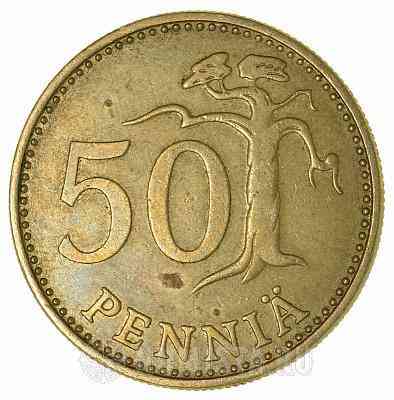 Монета 50 пенни. 1977,72,89 год, Финляндия.(БЖ) Полтава