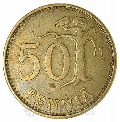 Монета 50 пенни. 1977,72,89 год, Финляндия.(БЖ) Полтава - изображение 1