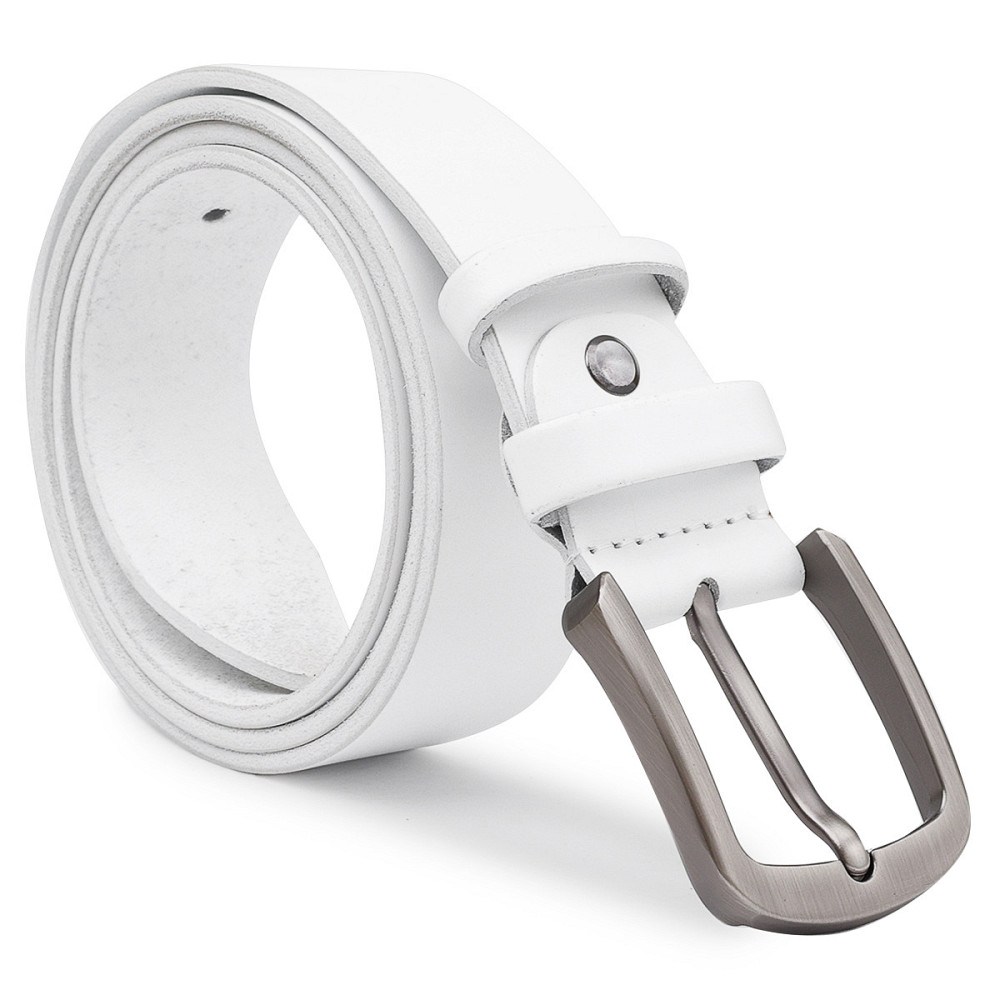 Ремінь шкіряний унісекс Vintage 20729 Білий Київ - фото 2