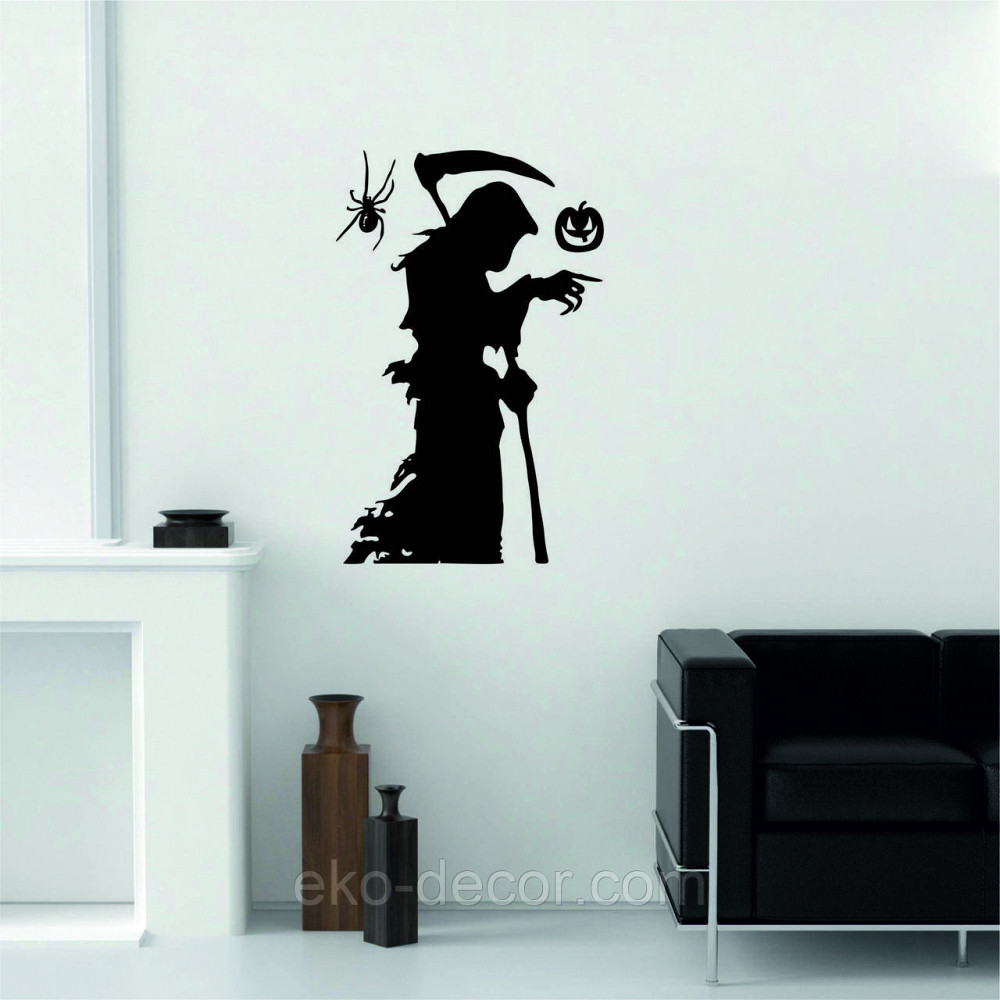 Декоративное настенное Панно «Смерть с косой», Декор на стену 90*59 см, Черный Киев - изображение 3