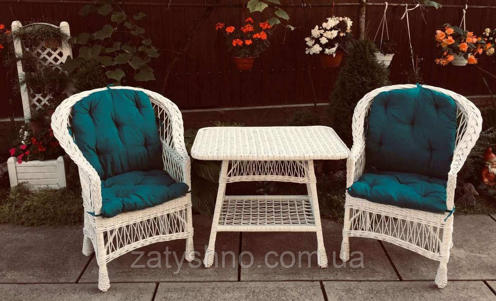 Плетені меблі білі з лози|  Комплект плетених білих меблів | меблі з лози на лоджію Київ - фото 5