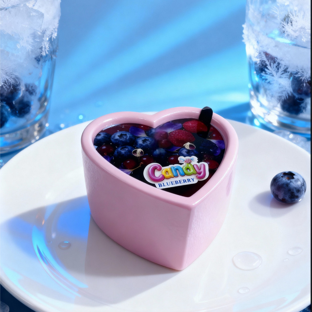 Массажная свеча с ароматом черники Candy Blueberry в форме сердца, 70 мл Sex Aura Киев - изображение 10