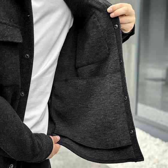 Чоловіча сорочка-пальто чорна Pobedov Mars Київ