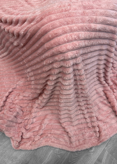 Плед-покривало смужка VIP Шарпей 200х230 см (+-10см) Рожевий (87-140) Київ - фото 8