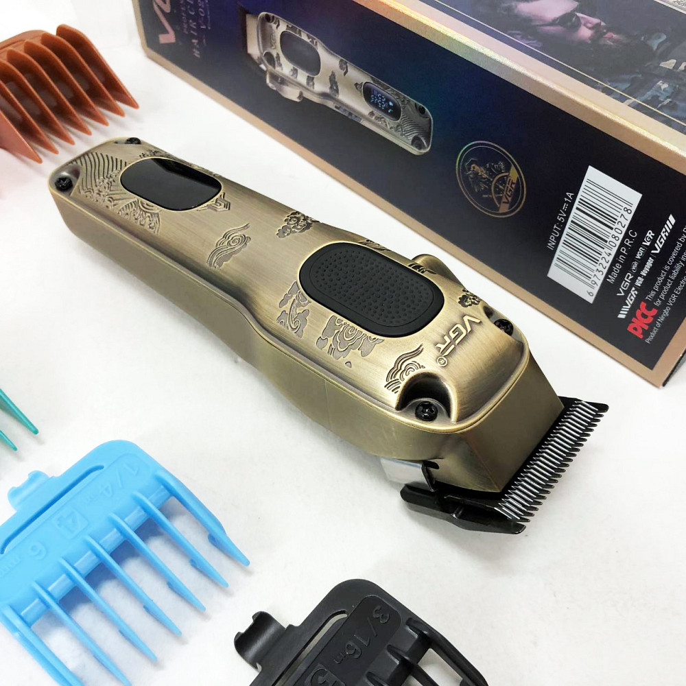 Профессиональный триммер с набором насадок VGR, Аккумуляторная машинка для стрижки волос с насадками CS-33 Львов - изображение 5