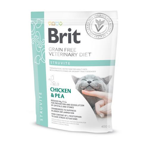 Корм сухий Brit Grain Free VetDiet Cat Struvite для котів з сечокам яною хворобою з куркою та горохом 400 г Київ - фото 1