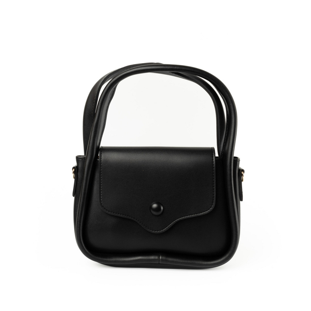 Сумка женская стильная через плечо с ручками и ремешком, сумочка клатч, Черный Каменец-Подольский - изображение 1