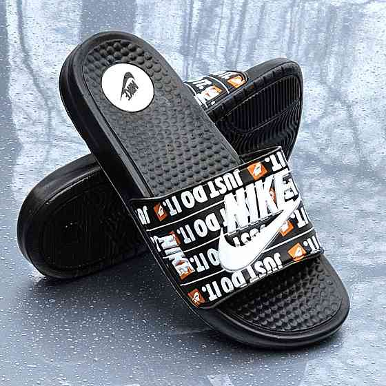 Чорні чоловічі Шльопанці Nike Сланці Білі капці Найк (розміри: 40,41,42,43,44) Дніпро