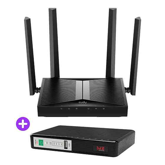 Комплект безперебійного зв’язку: WiFi 7 Mesh-маршрутизатор Cudy WR3600H + Mini UPS SKE POE-432N 8800mAh 5V/9V/12V/15V/24V/PoE, Київ