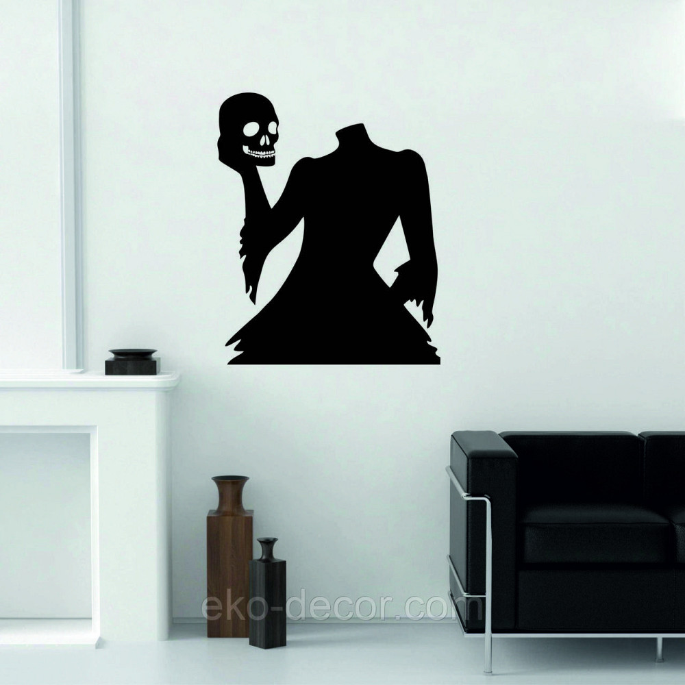 Декоративное настенное Панно «Безголовая женщина и череп», Декор на стену 70*57 см, Черный Киев - изображение 4