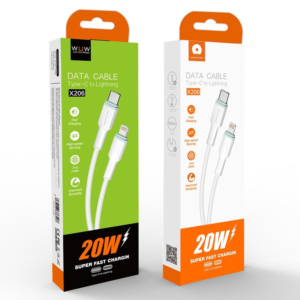 Кабель Type-C на Lightning 1м, 20W, білий Київ - фото 2