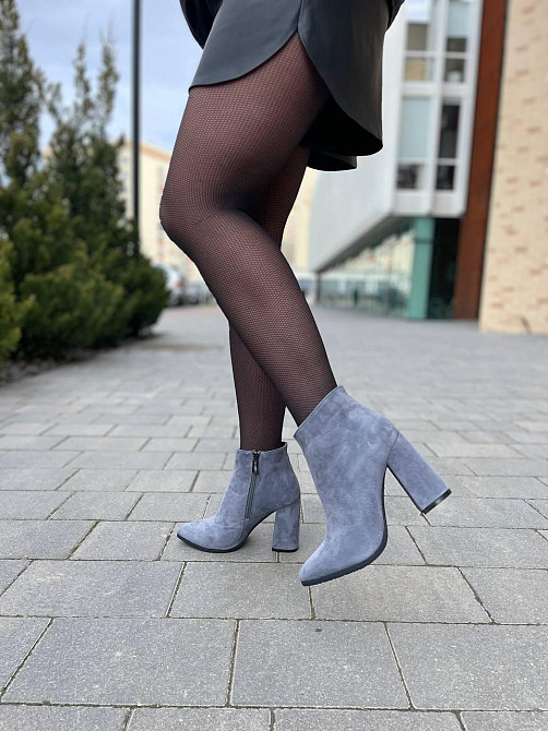 Nivelle Черевики жіночі NIVELLE сірі натуральна замша каблук 9.5см 36-39 (3024) Коломия - фото 3